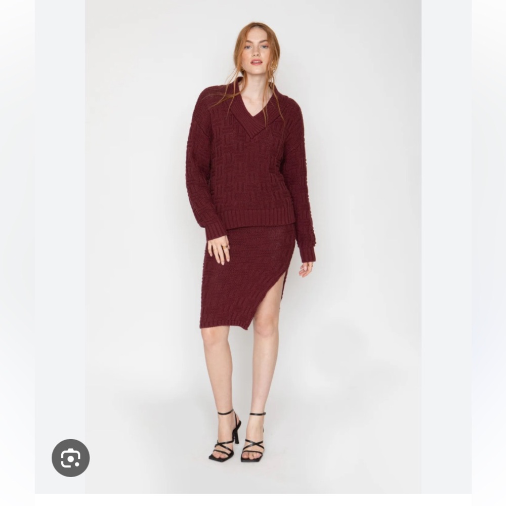 New! Callahan Knitwear x REVOLVE | Toby Skirt in Bloodstone | Size Medium